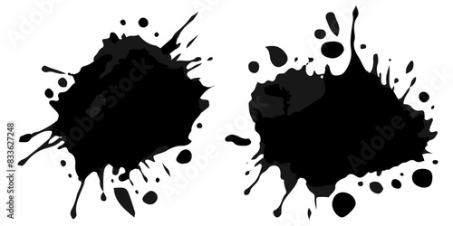 Vector set of grunge watercolor broad strokes