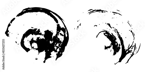 Vector set of grunge watercolor broad strokes