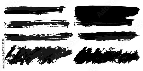 Vector set of grunge watercolor broad strokes