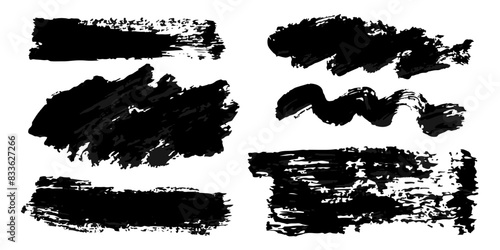 Vector set of grunge watercolor broad strokes