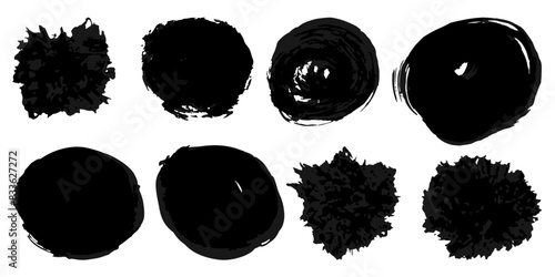 Vector set of grunge watercolor broad strokes