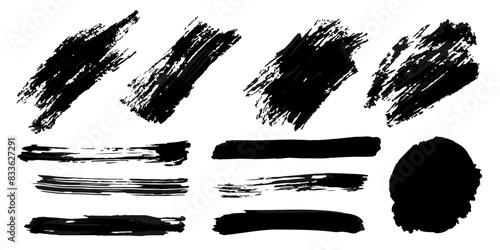 Vector set of grunge watercolor broad strokes