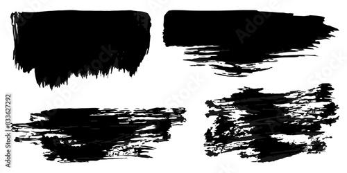Vector set of grunge watercolor broad strokes