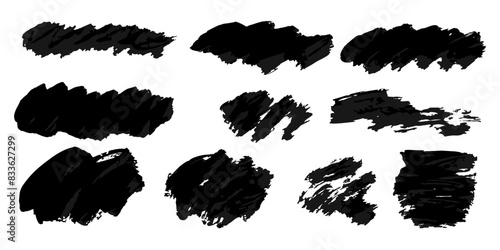 Vector set of grunge watercolor broad strokes