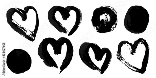 Vector set of grunge watercolor broad strokes