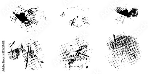 Vector set of grunge watercolor broad strokes