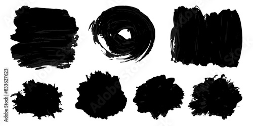 Vector set of grunge watercolor broad strokes