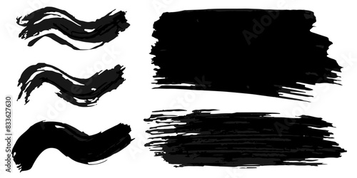 Vector set of grunge watercolor broad strokes