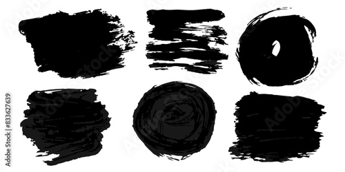 Vector set of grunge watercolor broad strokes