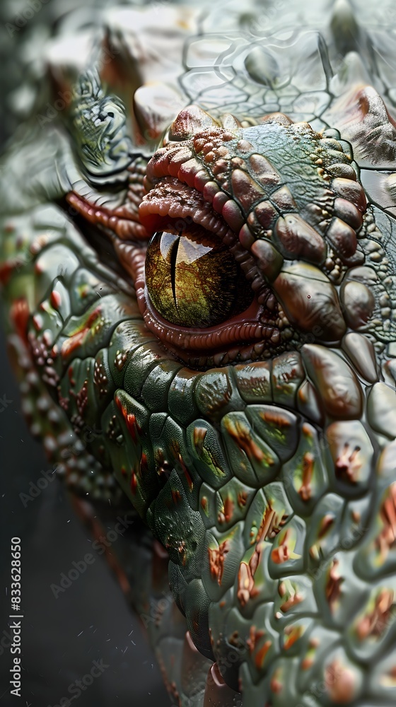 Fototapeta premium Intense Reptilian Gaze of a Powerful Predator in Nature