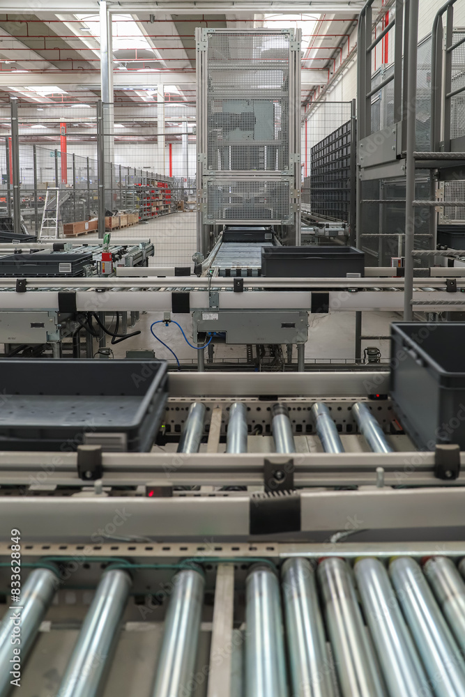Fototapeta premium packing line in a logistics warehouse