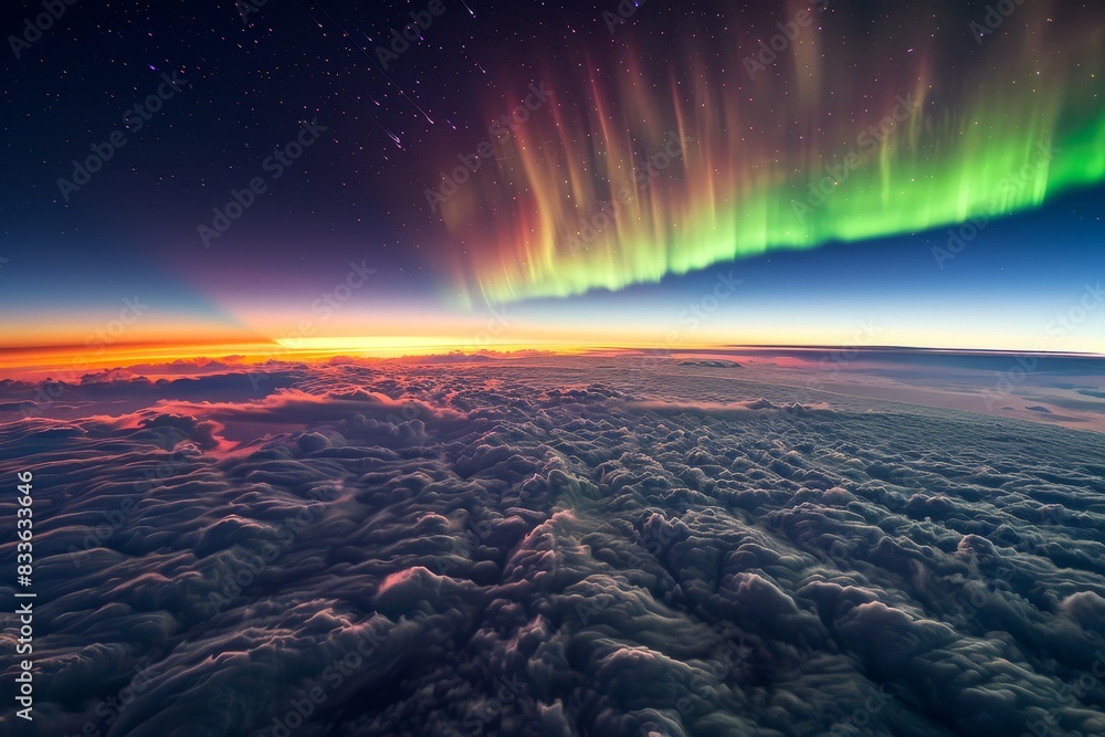 Celestial Symphony: Aurora Borealis Above the Clouds at Twilight Celestial Symphony: Aurora Borealis Above the Clouds at Twilight