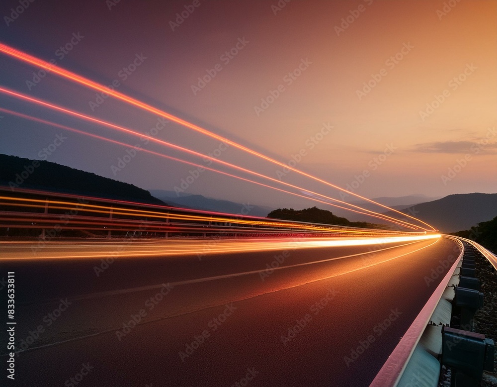 Fototapeta premium abstract long exposure dynamic speed light trails background