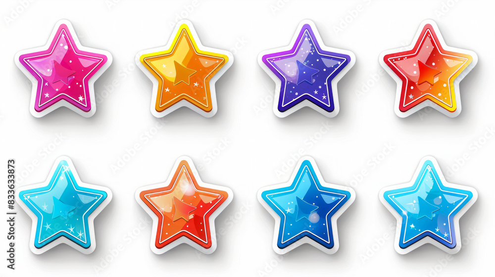Illustration of Colorful Star Stickers Illustration of Colorful Star Stickers