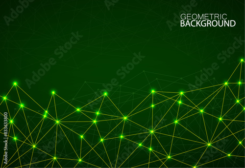 Abstract polygonal background and connecting dots and lines. Modern technology concept. Polygonal structure, technology graphic design