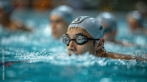 swimmer who are competing in the racetrack