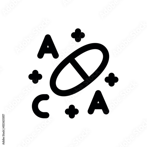 Expectorant line black icon. Vector isolated button.