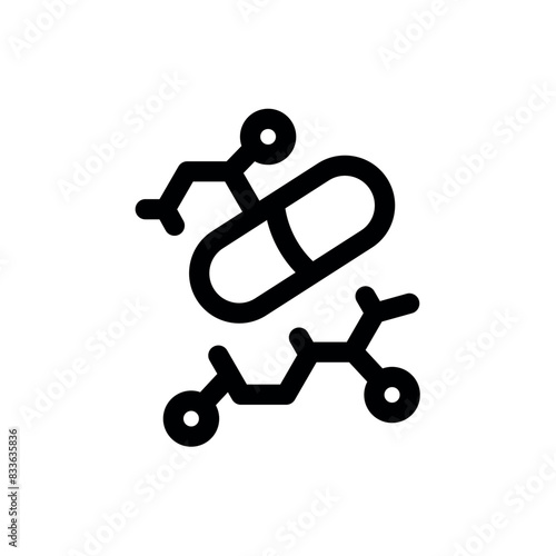 Hormones line black icon. Vector isolated button.