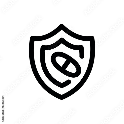 Immunosuppressives line black icon. Vector isolated button.