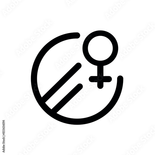 Sex hormones female line black icon. Vector isolated button.