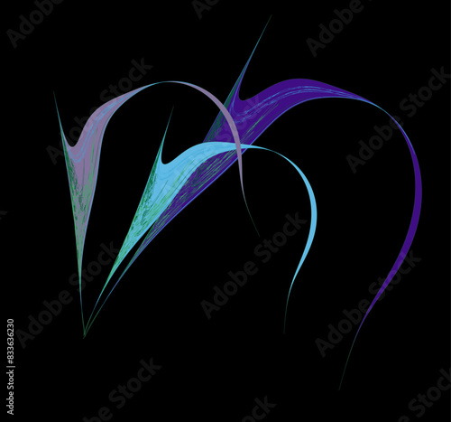 Abyss. Contemporary art. Abstract figures on a black background. Logo, icon, sticker