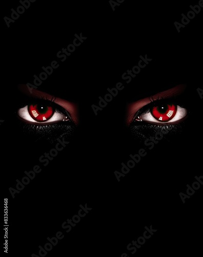 red eyes on black background