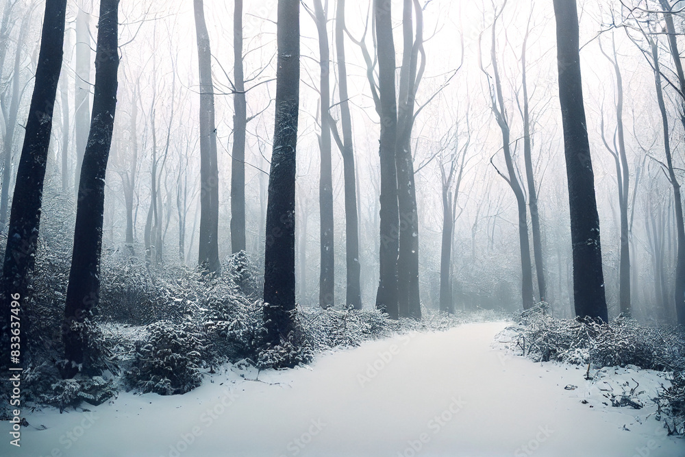 Fototapeta premium Mysterious winter landscape