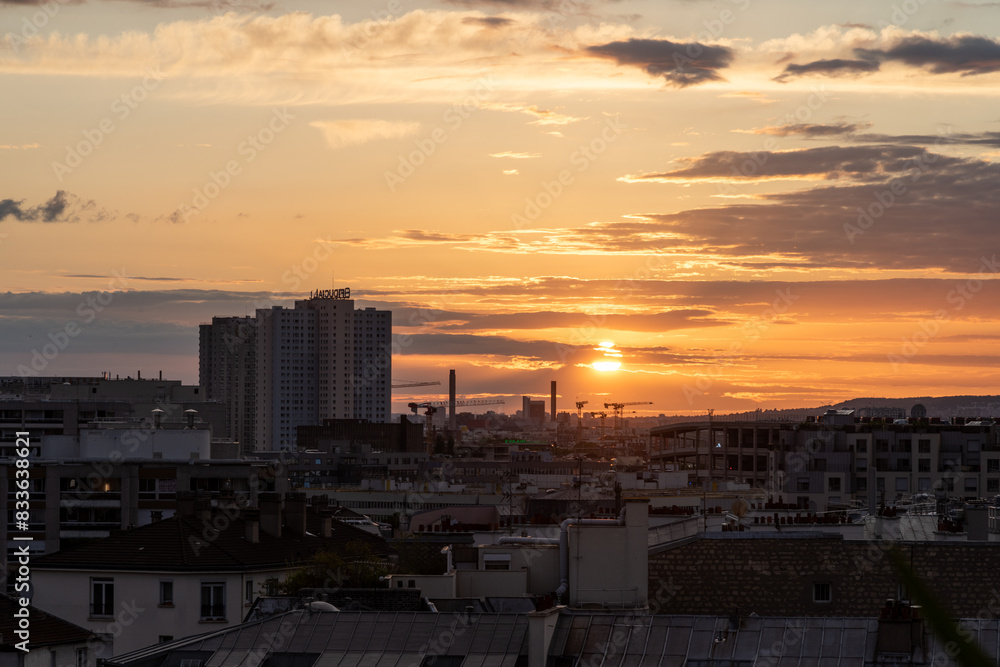Fototapeta premium city landscape at sunset