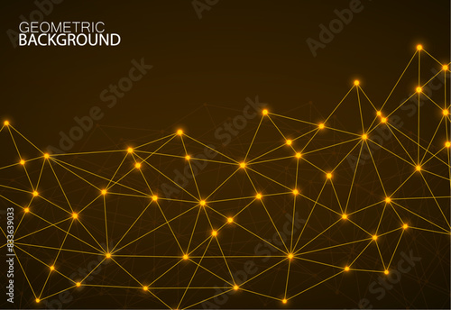 Abstract polygonal background and connecting dots and lines. Modern technology concept. Polygonal structure, technology graphic design