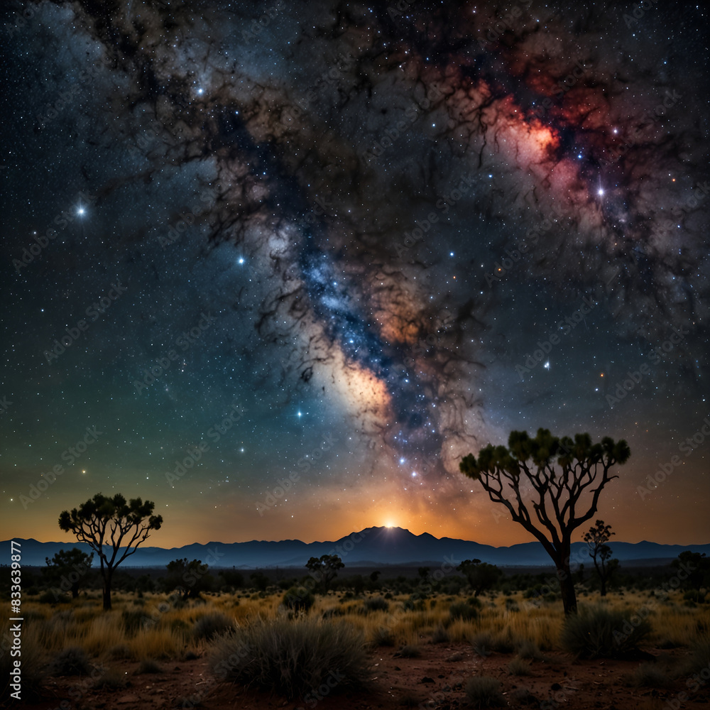 a painting of a mountain landscape with a tree and a sunset Olive Trees, Fire Stars Exploring a painting of a mountain landscape with a tree and a sunset Olive Trees, Fire Stars Exploring