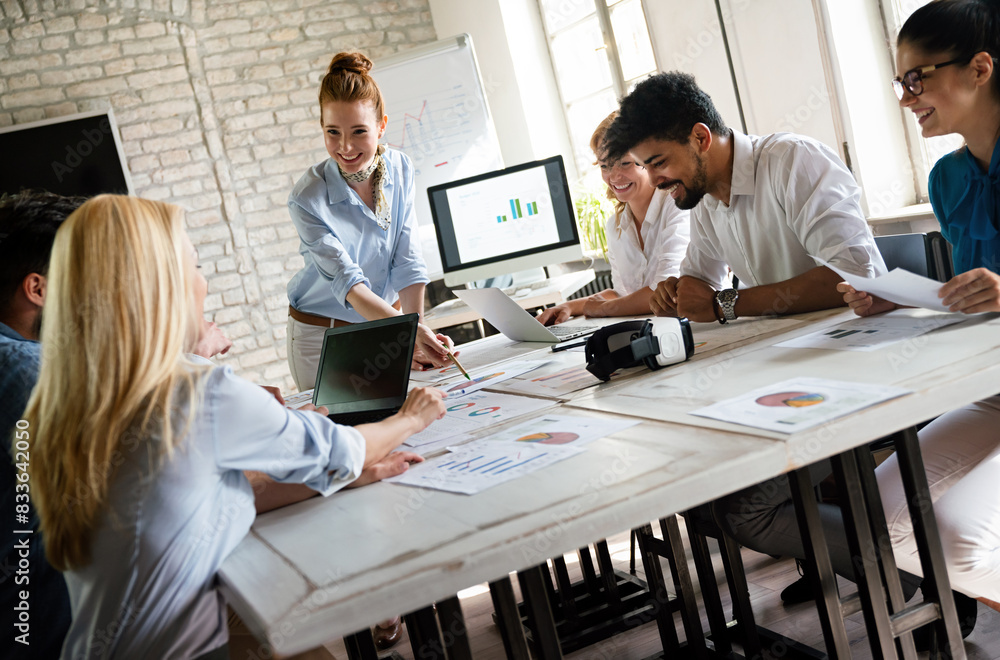 Fototapeta premium Entrepreneurs designers architects business people conference in office