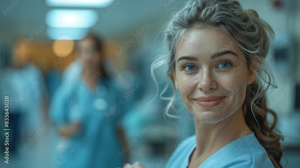 Smiling Woman in Scrubs Smiling Woman in Scrubs