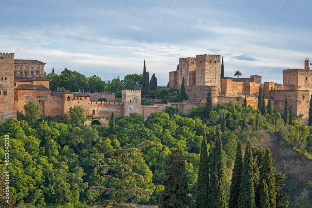 Portion of palace and fortress complex located in Granada, Andalusia, Spain Portion of palace and fortress complex located in Granada, Andalusia, Spain