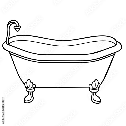 vector image of a Victorian-style bathtub, emphasizing classic design and luxury