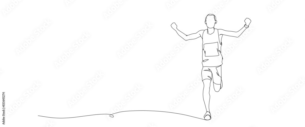 Fototapeta premium Athlete's run in the competition. Athlete icon in line art style. Athlete icon in line art style for background.