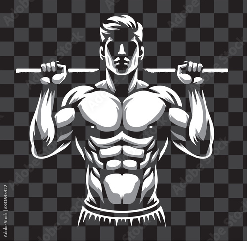 Powe lifter, power lift, Gym Man making squat, Vector EPS (Made in IA and vectorized in Illustrator)