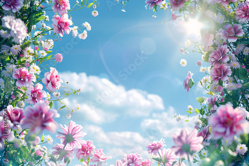 Floral Spring Design with Pink Flowers