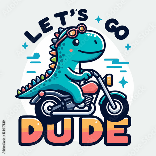 cool crocodile vector with relaxed face riding a motorbike t-shirt art design