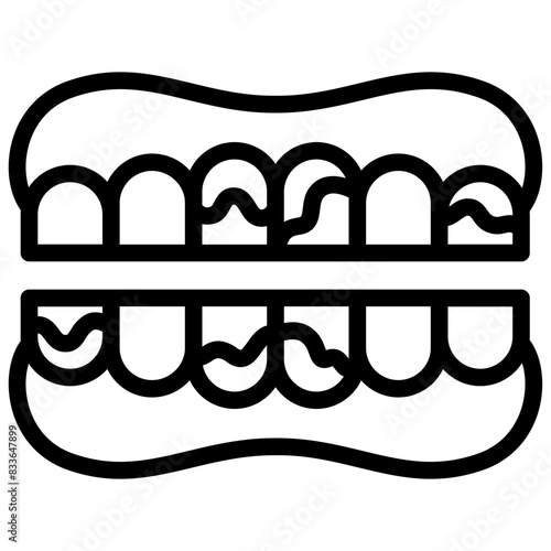 dental plaque icon illustration design with outline