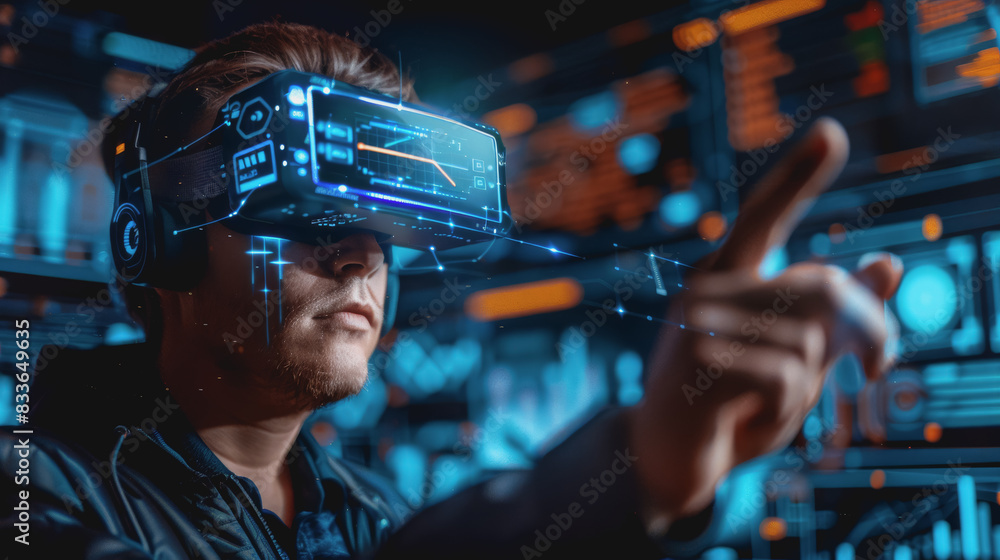 Financial report, stock market, and infographic data analysis in virtual space. With holographic. Financial report, stock market, and infographic data analysis in virtual space. With holographic.