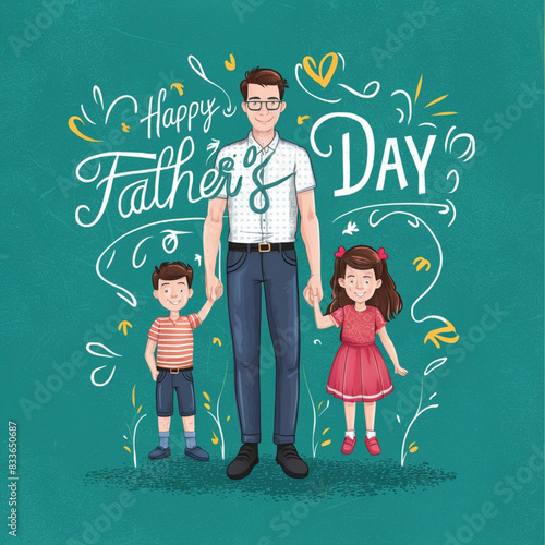 Happy Father's Day Design, template cover, banner, illustration Celebration