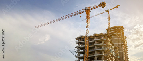 Foto Tower cranes  at  construction site