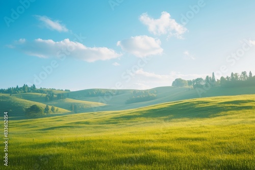 landscape with green field and sky