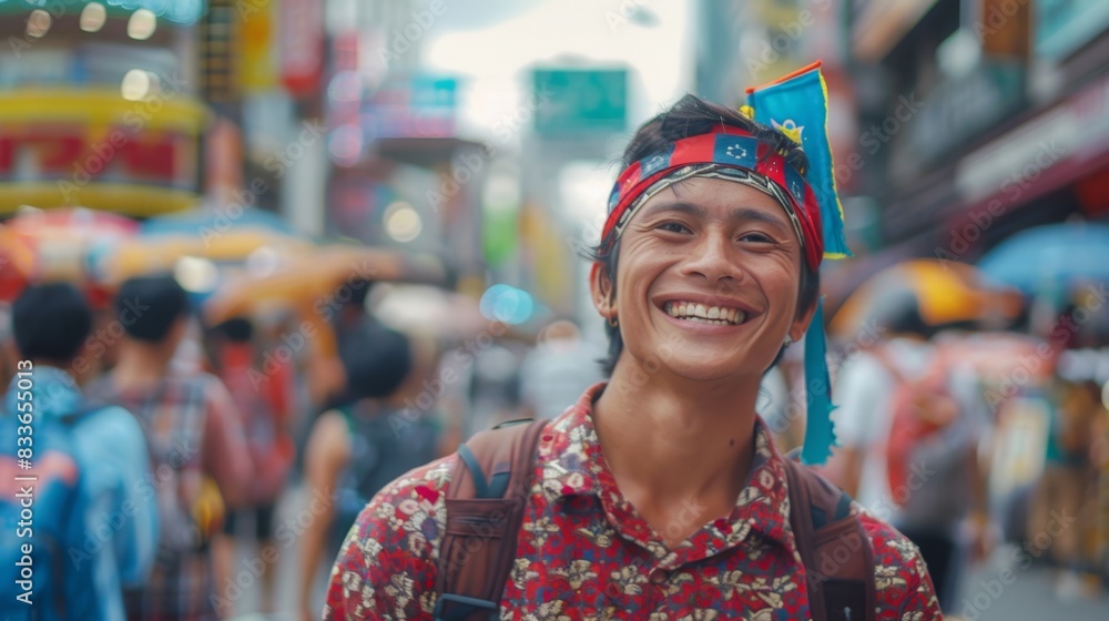 Fototapeta premium The man with colorful headband
