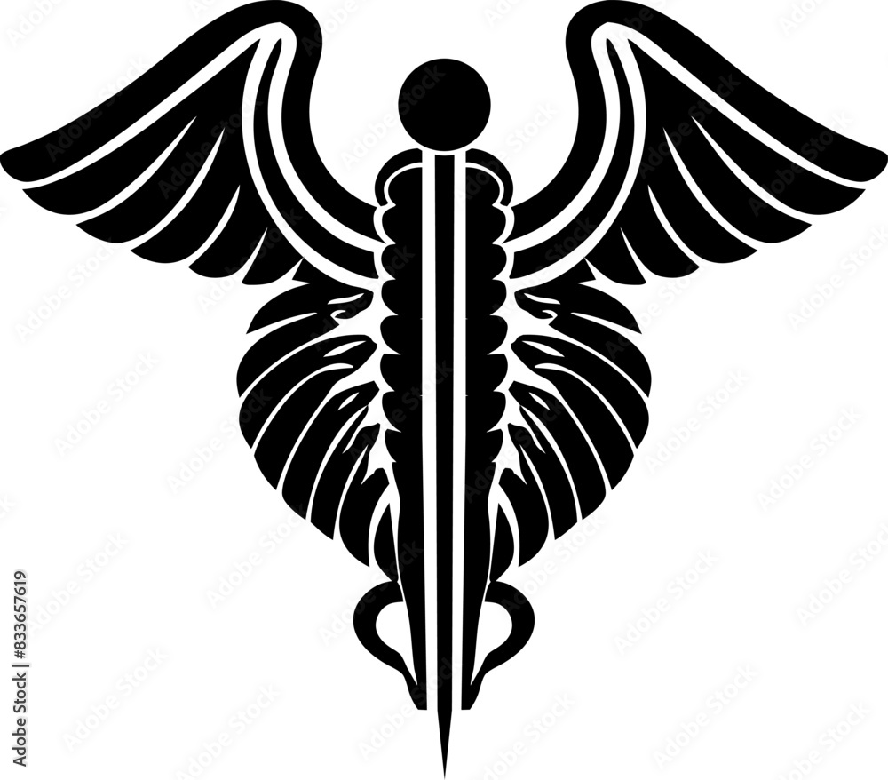 Fototapeta premium Äskulapstab abstrakt als Vektor Element - Medizin und Heilkunde Symbol Interpretation