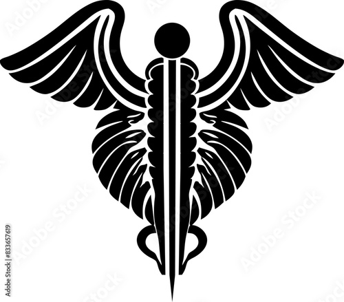 Äskulapstab abstrakt als Vektor Element - Medizin und Heilkunde Symbol Interpretation