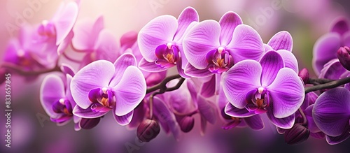 close up of purple orchid. Creative banner. Copyspace image