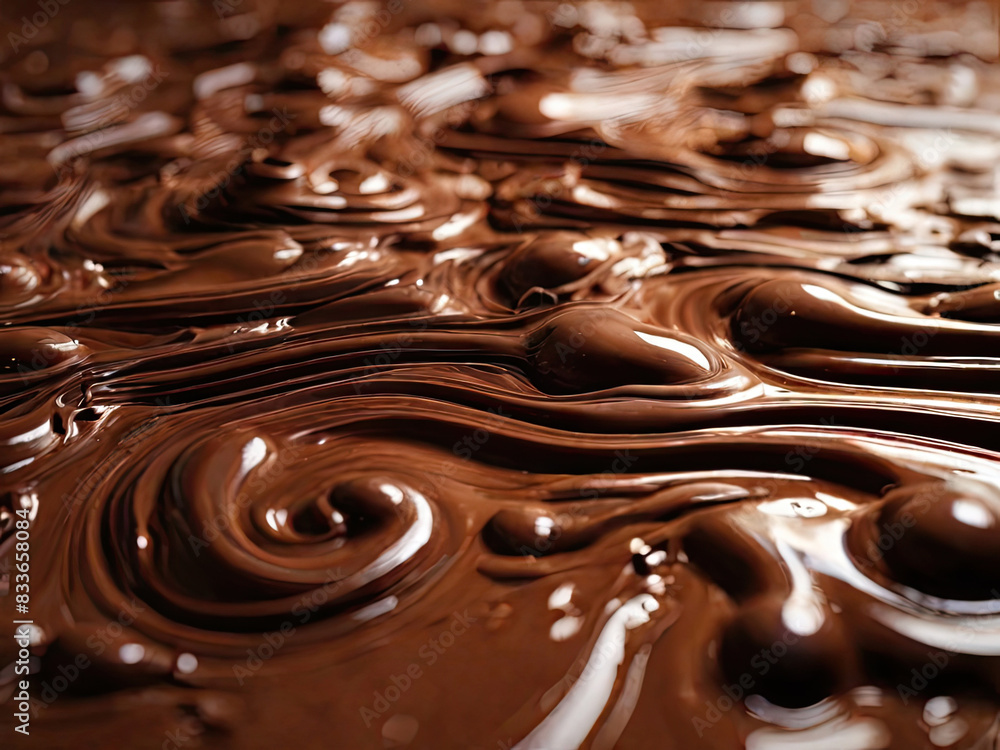 Rich, smooth swirls of melted chocolate creating a luxurious and indulgent texture. Perfect for backgrounds, advertisements, and designs related to confectionery, desserts, and gourmet cuisine. Rich, smooth swirls of melted chocolate creating a luxurious and indulgent texture. Perfect for backgrounds, advertisements, and designs related to confectionery, desserts, and gourmet cuisine.