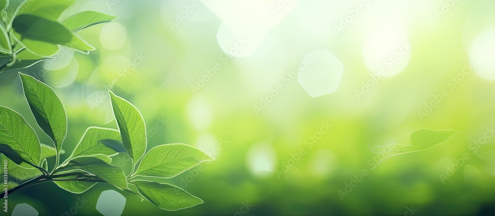 Blur green leaves with bokeh abstract background. Creative banner. Copyspace image Blur green leaves with bokeh abstract background. Creative banner. Copyspace image