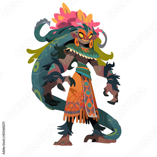 An illustration of a humanoid monster smiling